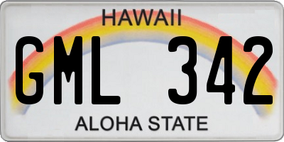 HI license plate GML342