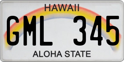 HI license plate GML345