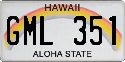 HI license plate GML351