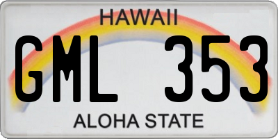 HI license plate GML353