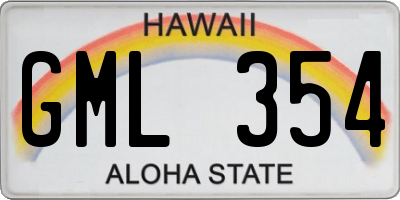 HI license plate GML354
