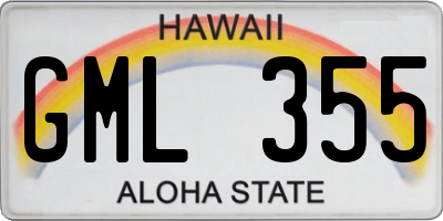 HI license plate GML355