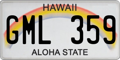 HI license plate GML359