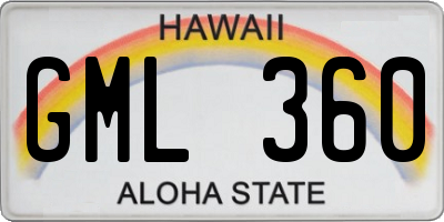 HI license plate GML360