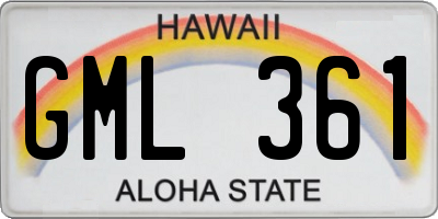 HI license plate GML361