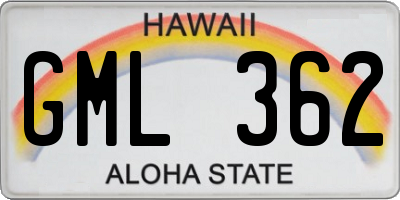 HI license plate GML362