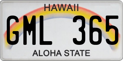 HI license plate GML365