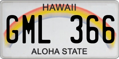 HI license plate GML366