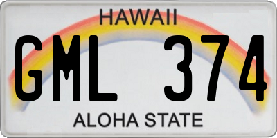 HI license plate GML374
