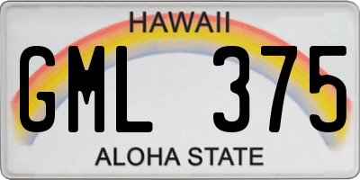 HI license plate GML375