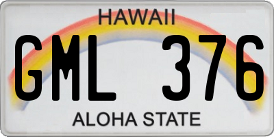 HI license plate GML376