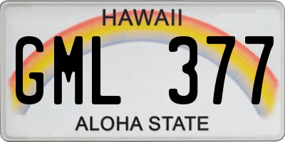 HI license plate GML377