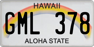 HI license plate GML378