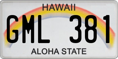 HI license plate GML381