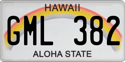 HI license plate GML382