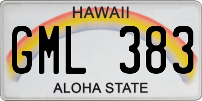 HI license plate GML383