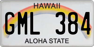 HI license plate GML384
