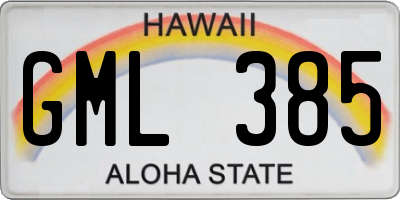 HI license plate GML385