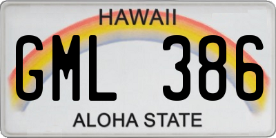 HI license plate GML386