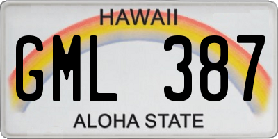 HI license plate GML387