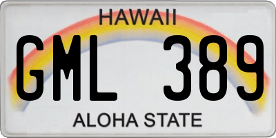 HI license plate GML389