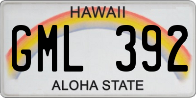 HI license plate GML392