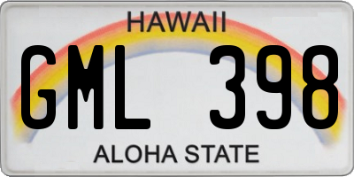 HI license plate GML398