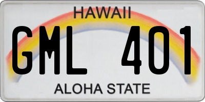 HI license plate GML401