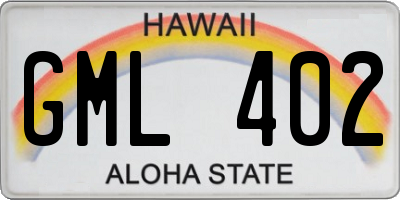 HI license plate GML402