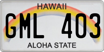 HI license plate GML403
