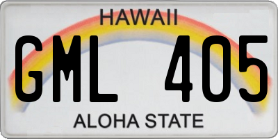 HI license plate GML405