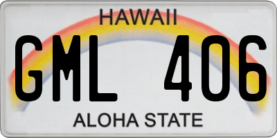 HI license plate GML406
