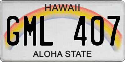 HI license plate GML407