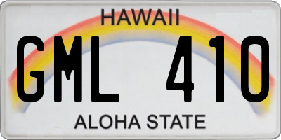 HI license plate GML410