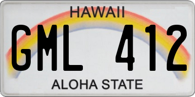 HI license plate GML412