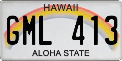 HI license plate GML413