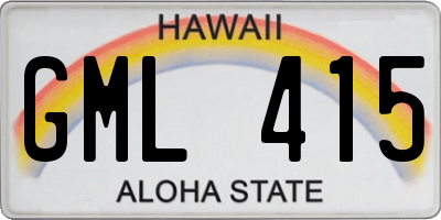 HI license plate GML415
