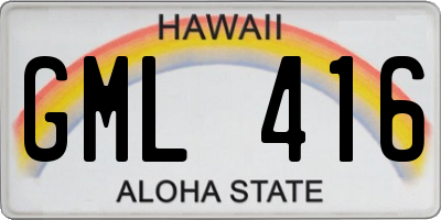 HI license plate GML416