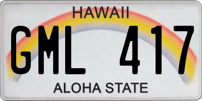 HI license plate GML417
