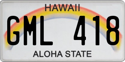 HI license plate GML418