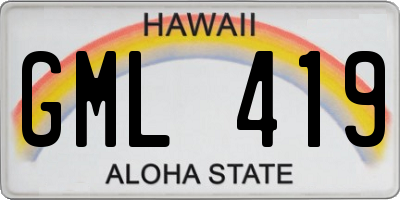HI license plate GML419
