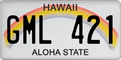 HI license plate GML421