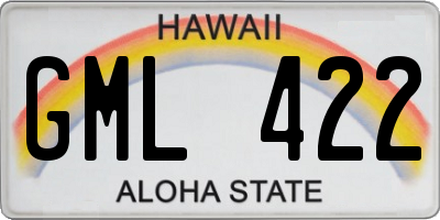 HI license plate GML422