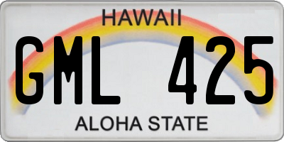 HI license plate GML425