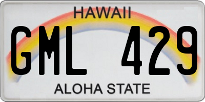 HI license plate GML429
