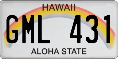 HI license plate GML431