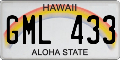 HI license plate GML433