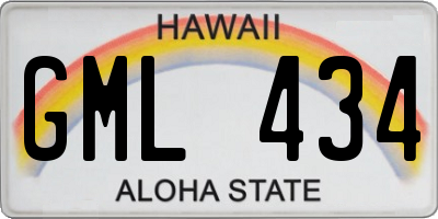 HI license plate GML434