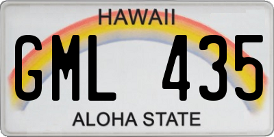 HI license plate GML435