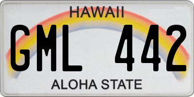 HI license plate GML442